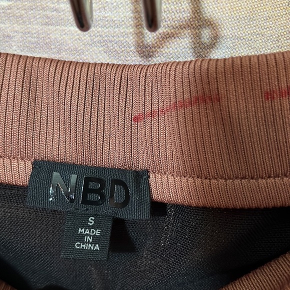 NBD MIDI SKIRT Terra Cotta Drawstring Ruched Size Small B2 - Picture 3 of 5